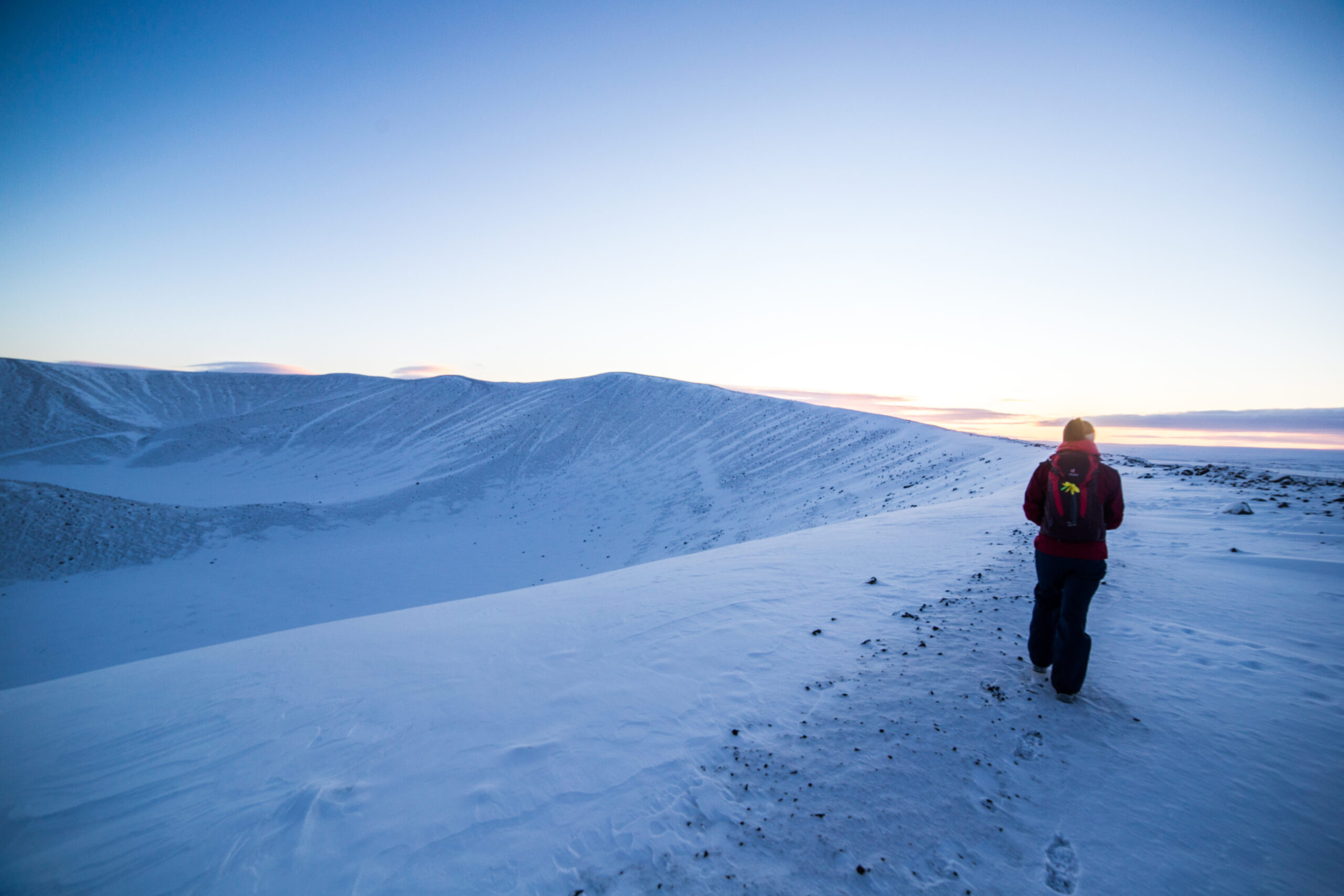 Mt. Hverfjall volcano sunrise Hike